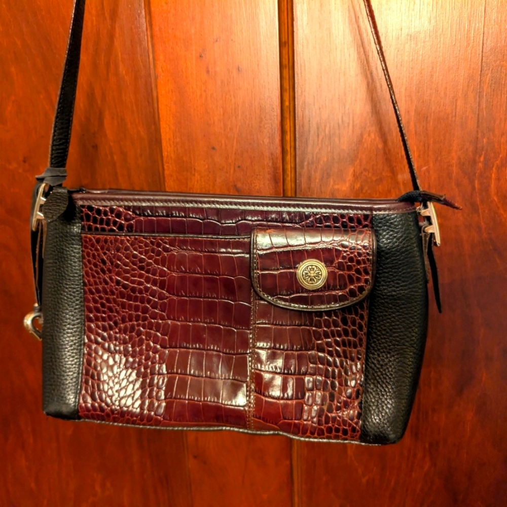 Brighton cross-body long strap bag, perfect size 11" x 7" x 4" great cond.
